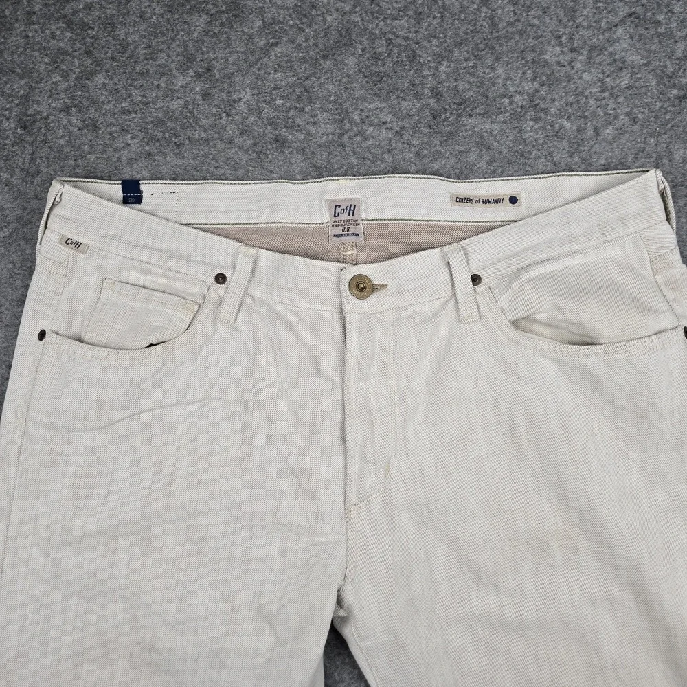 Citizens of Humanity Sid Pants Jeans Men's 38x30 Beige Sand Regular Straight USA
